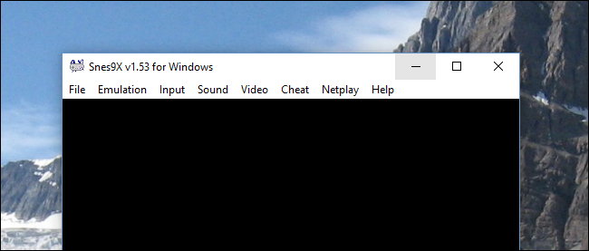 Окно эмулятора Snes9X с пустым экраном