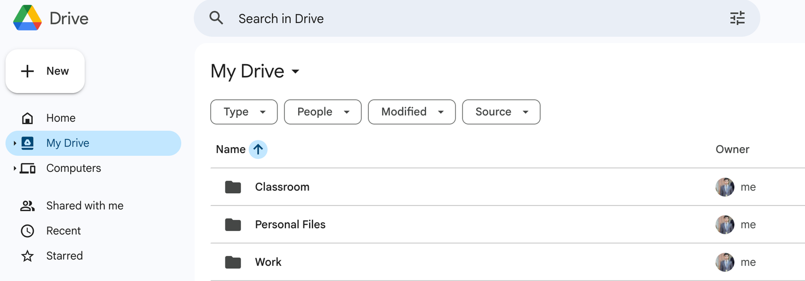Файлы, распределённые по отдельным папкам в Google Drive.
