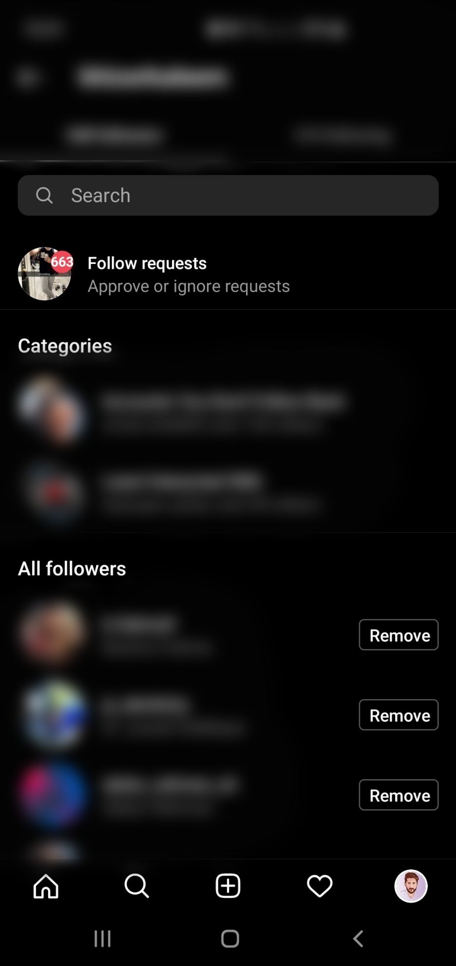 Instagram followers list