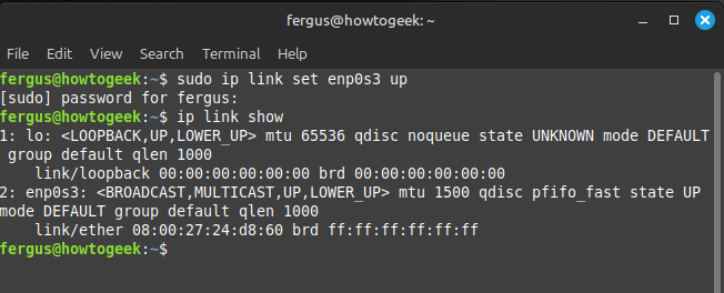 Интерфейс восстановлен.