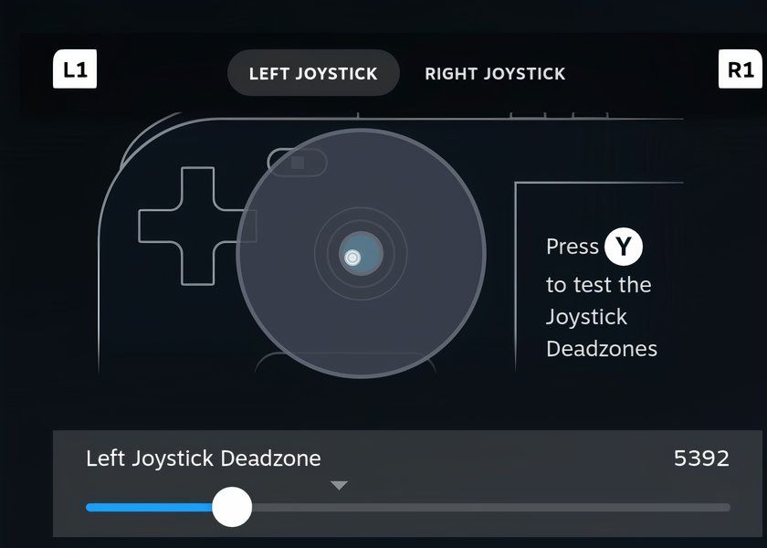 Tweaking left joystick deadzone in Steam Deck Game Mode.