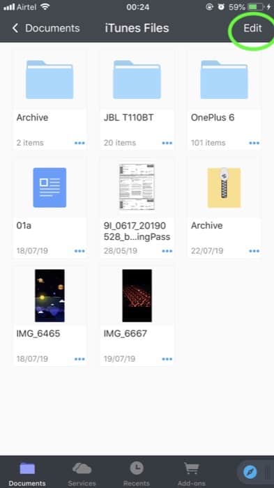 Выбор изображений в «Фото» для сохранения в Файлы