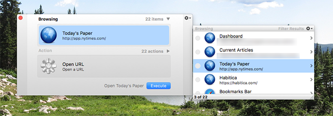 Просмотр закладок Safari через Quicksilver
