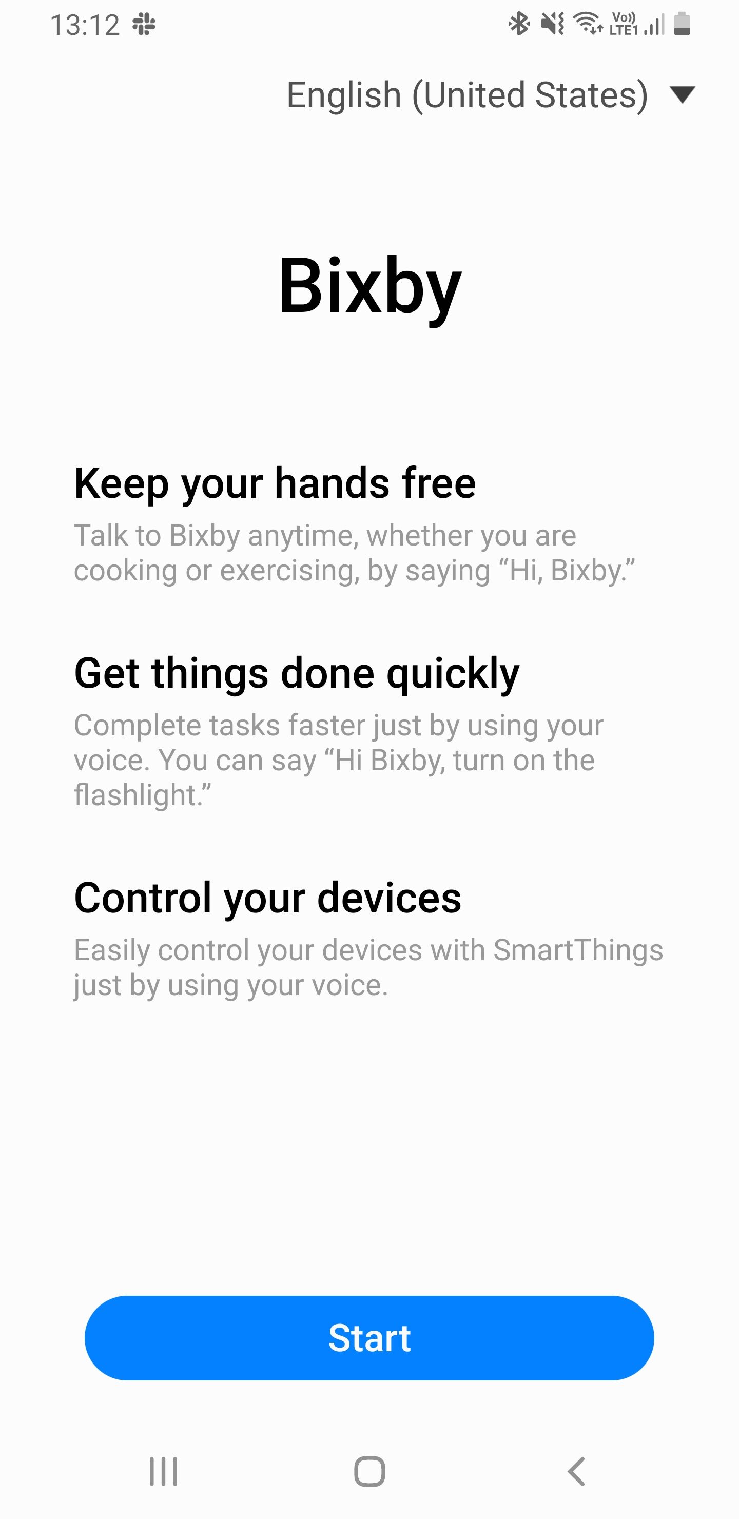 первичная настройка Bixby