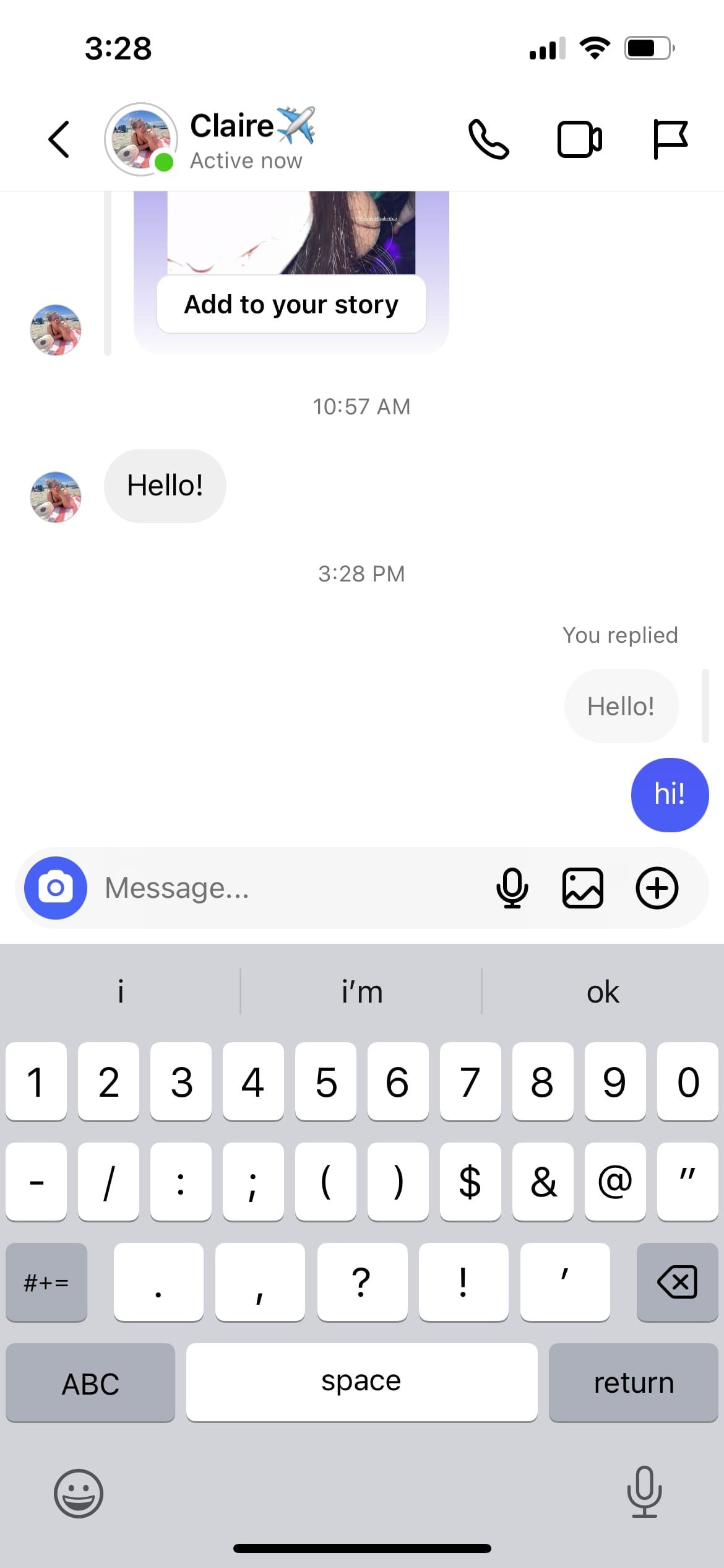 Прямой ответ в Instagram DMs