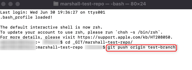 Команда для пуша новой ветки на GitHub