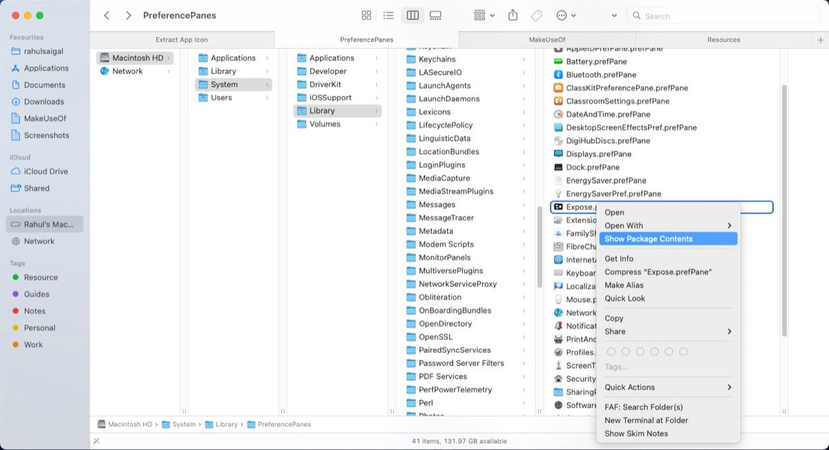 Иконки модулей настроек в папке PreferencePanes