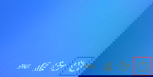 Меню Ctrl+Alt+Del с кнопкой питания в правом нижнем углу