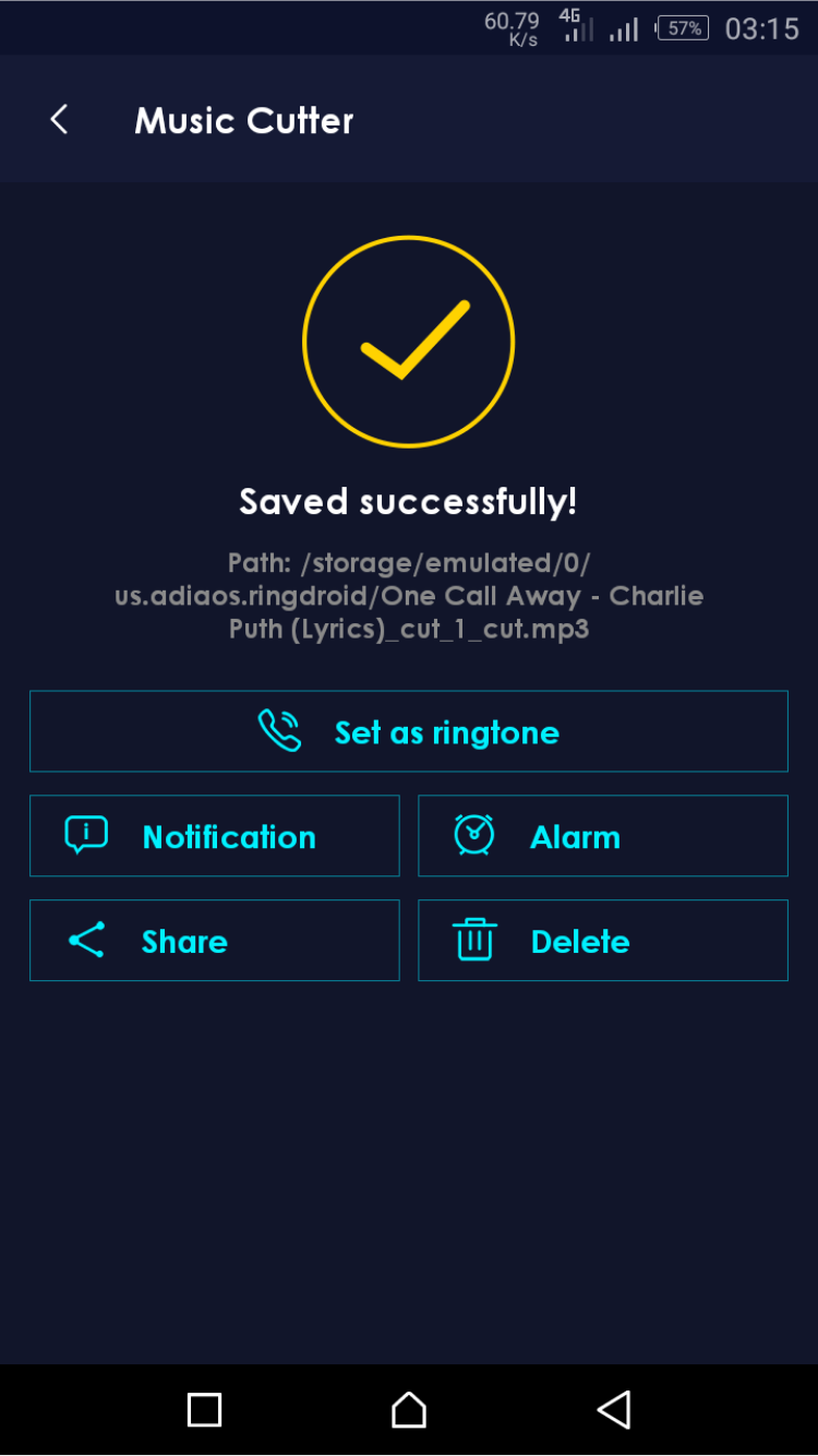 Назначить песню рингтоном на Android