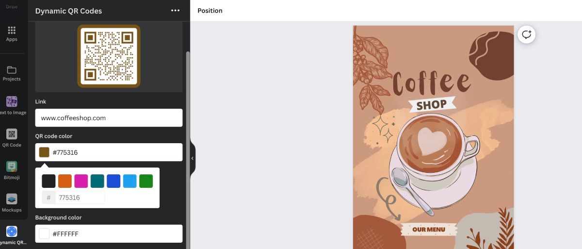 Настройка динамического QR‑кода