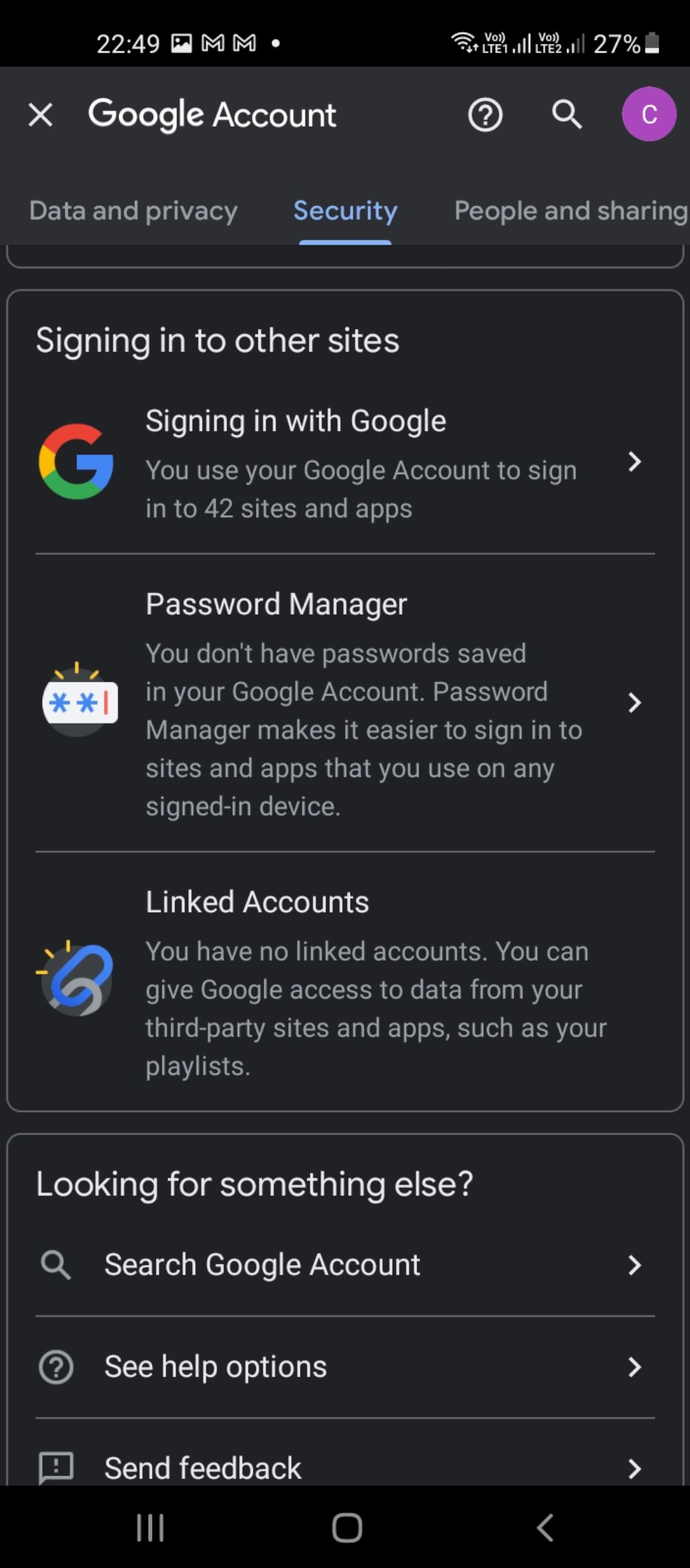 Панель проверки безопасности в Google аккаунте