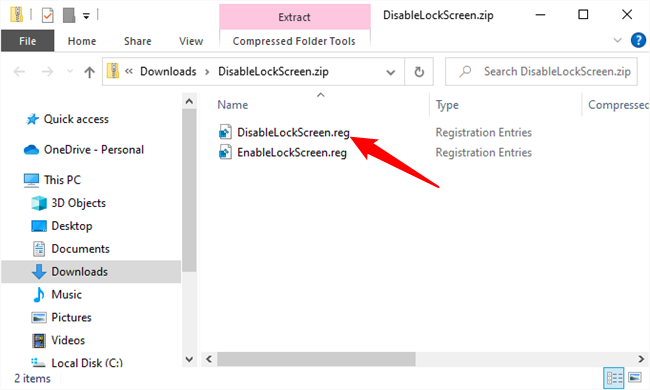 Файлы REG для отключения или включения экрана блокировки