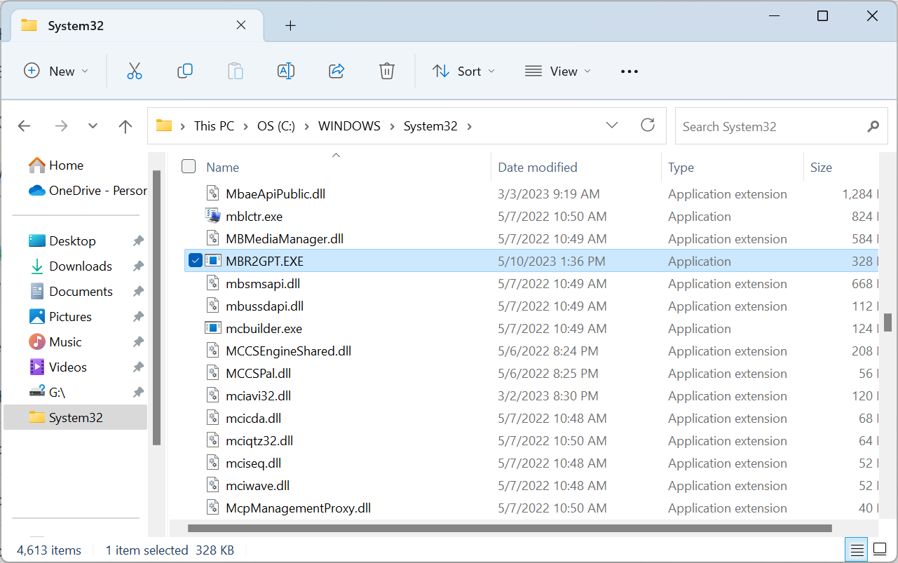 запись о расположении исполняемого файла MBR2GPT