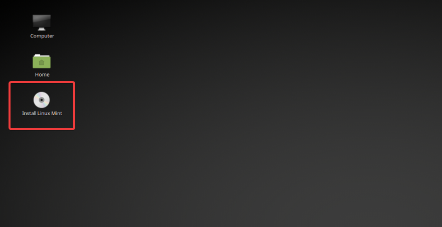 Установщик Linux Mint — экран приветствия