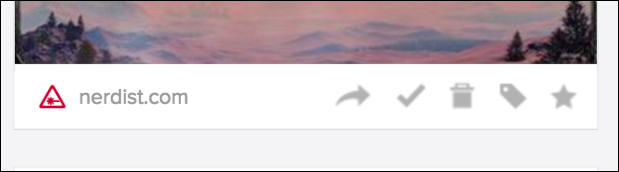 Иконки: поделиться, архивировать, удалить, добавить теги, избранное