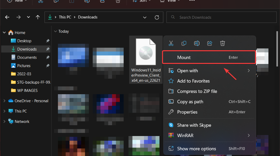 Монтаж ISO в проводнике Windows