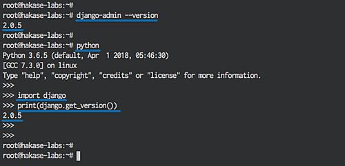 Django 2.0.5 установлена