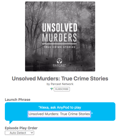 Веб-интерфейс AnyPod с поиском подкастов