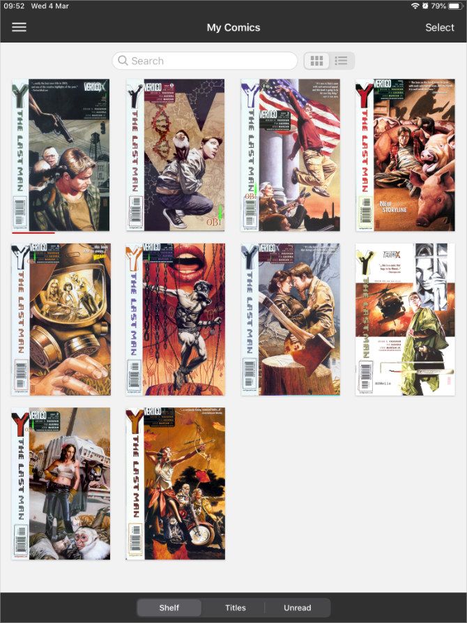 Коллекция в iComics: обложки и фильтры