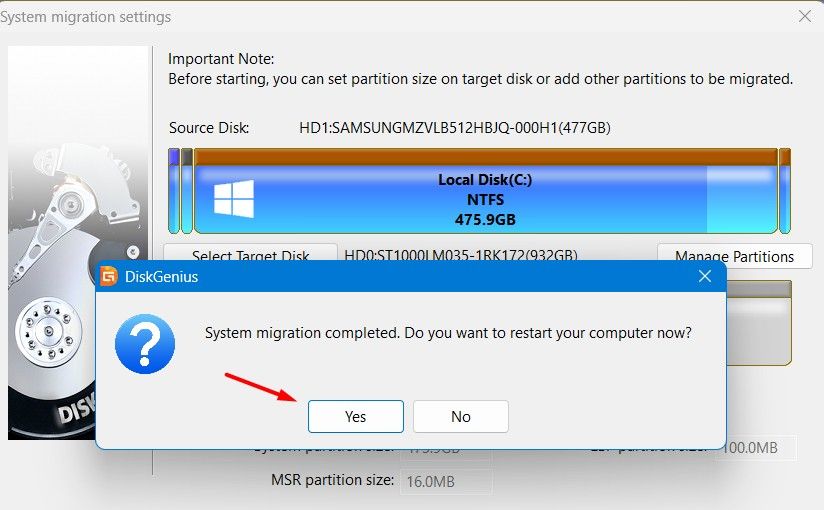 Диалог с подтверждением перезагрузки.