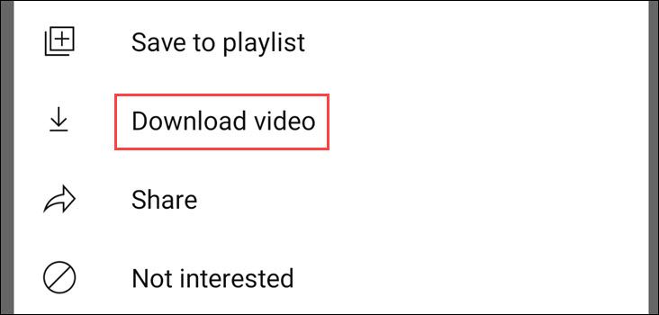 Опция скачивания видео для офлайн в мобильном приложении YouTube