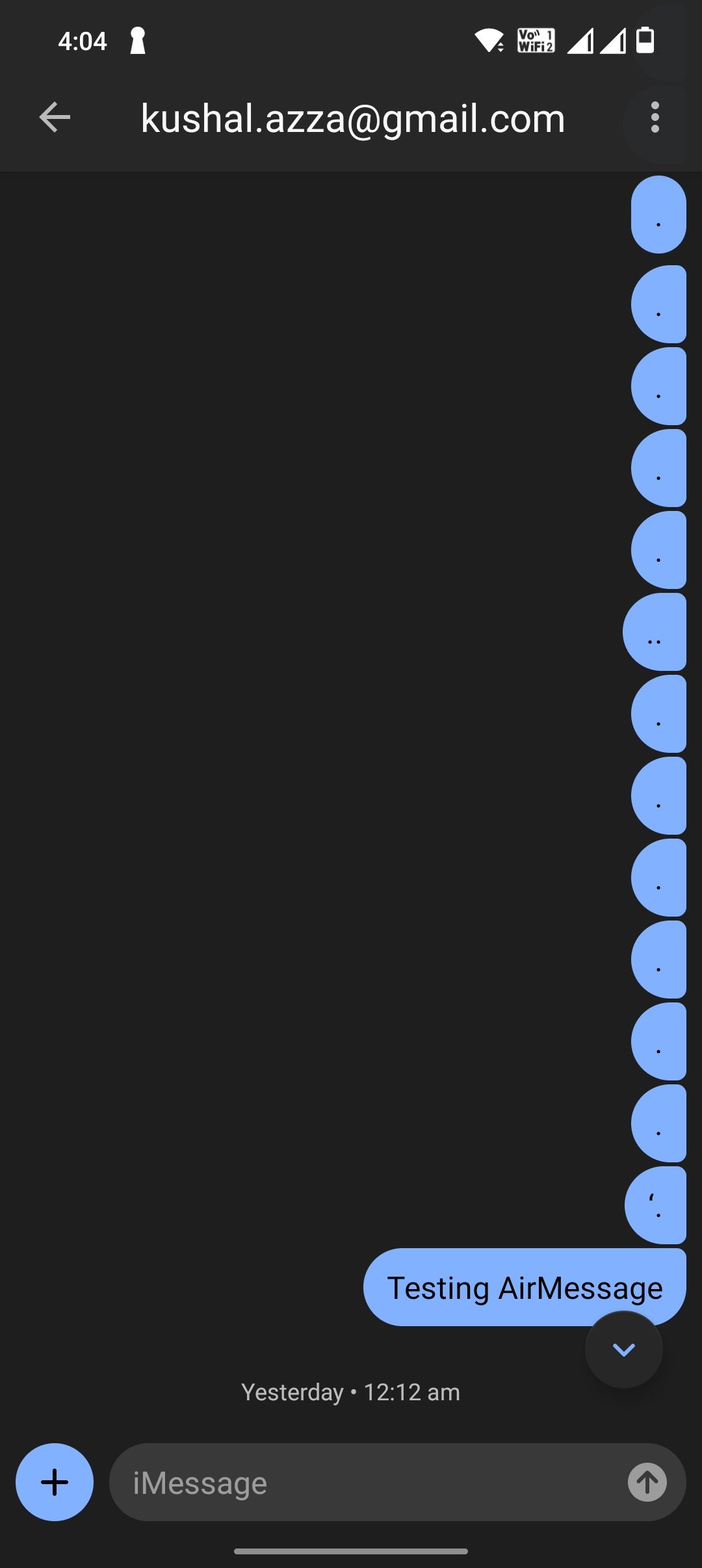 Interfaz de iMessage en Android vía AirMessage