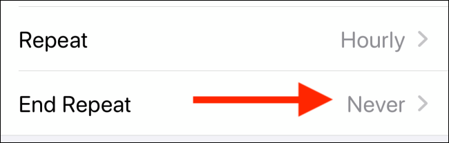 Tap on End Repeat option