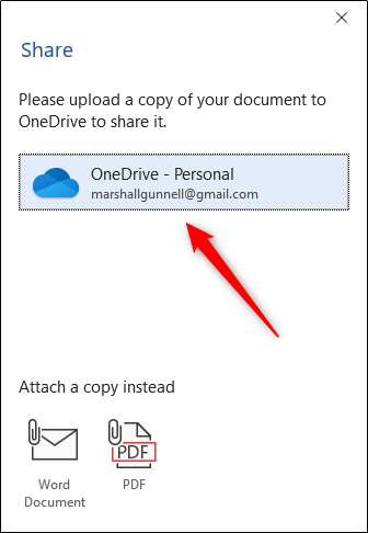 Загрузка документа в OneDrive из Word