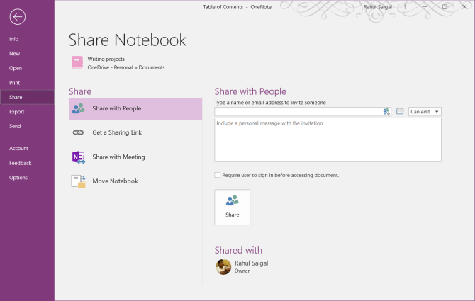 share notebook with your group
