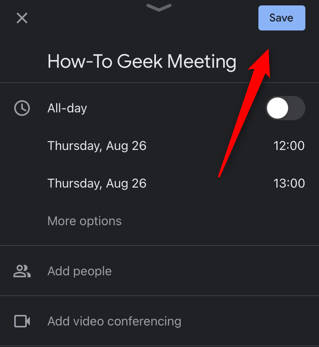 Нажмите Сохранить в правом верхнем углу