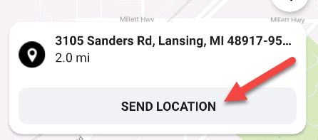 Переместите карту и нажмите