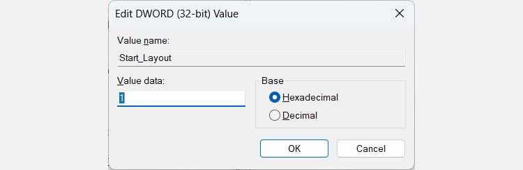 редактирование значения Start_Layout в редакторе реестра