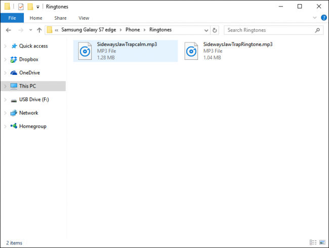 Сохранение файла из облака в папку Ringtones на телефоне