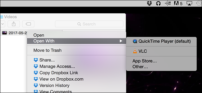 Открытое видео в QuickTime на macOS