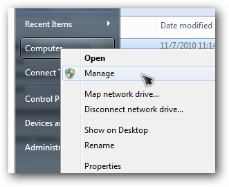 Окно управления компьютером для доступа к управлению дисками