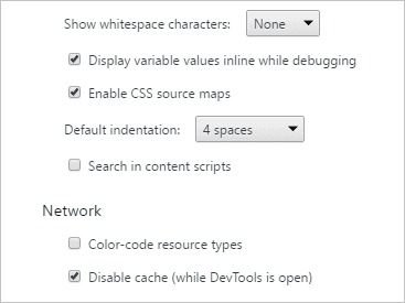 DevTools-Einstellung 