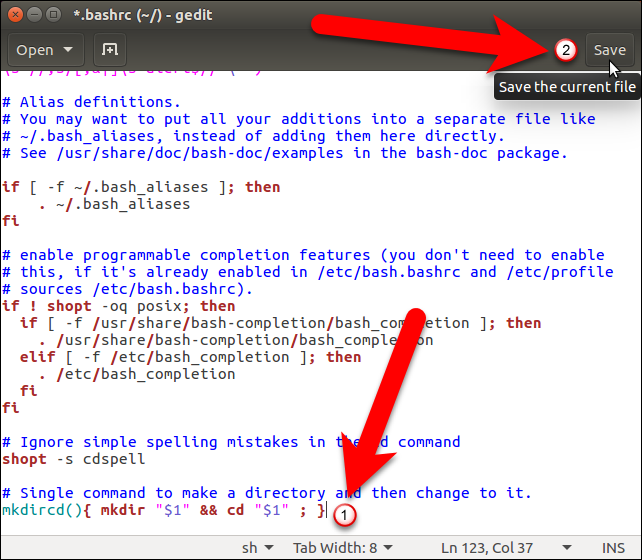 Вставка команды в .bashrc