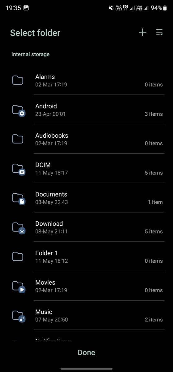 creating a new folder to save screenshots in One UI 5.1
