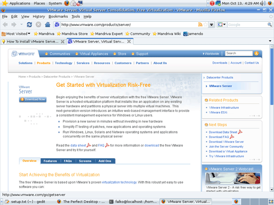 Кнопка Download на сайте VMware