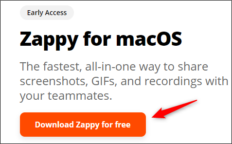 Кнопка «Download Zappy for Free» на сайте Zappy