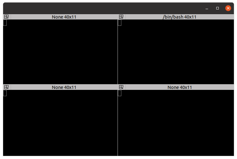 Четыре терминала внутри одного окна Terminator