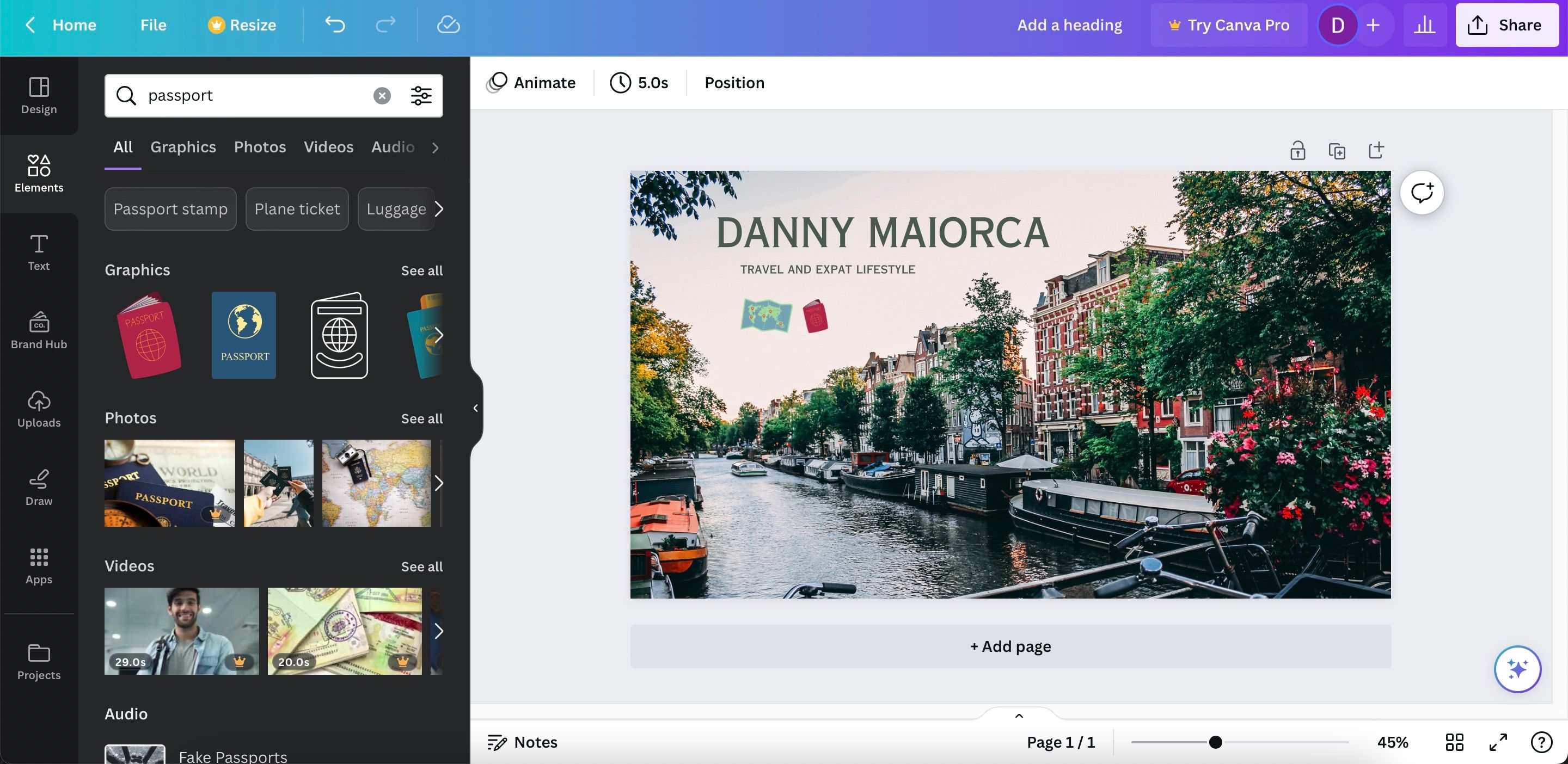 Графические элементы, добавленные в дизайн Canva