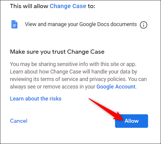 Прочитайте перечень разрешений и нажмите Разрешить.