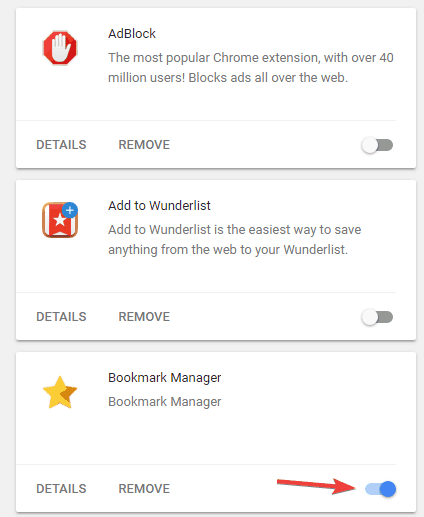 Отключение расширений в Chrome