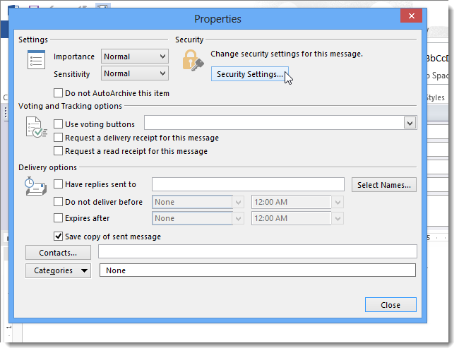 Настройка свойств сообщения, включая отслеживание и безопасность