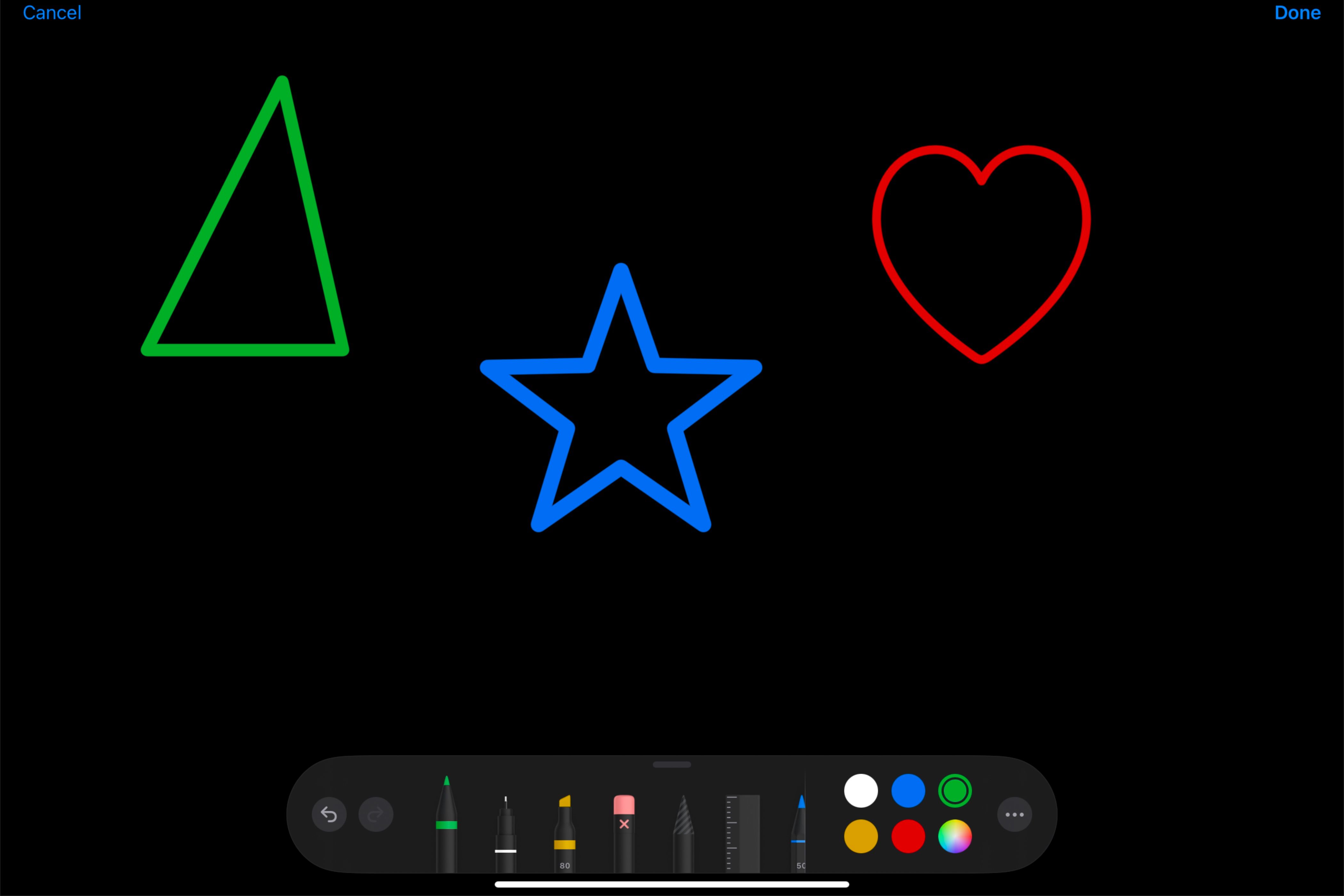 Рисунок, добавляемый в документ на Mac с iPad.