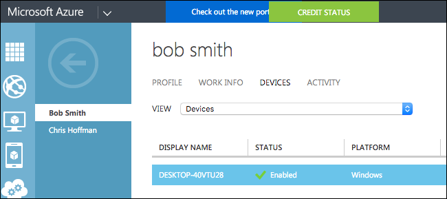 Список устройств в Azure AD с политиками