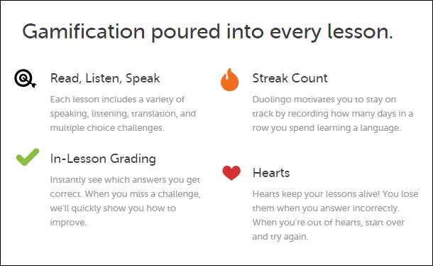 Интерфейс Duolingo на мобильном устройстве