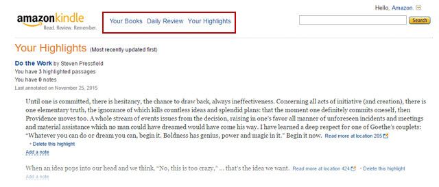 Копирование выделений Kindle