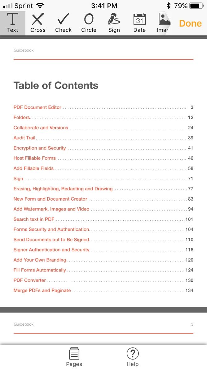 PDFiller Options iPhone